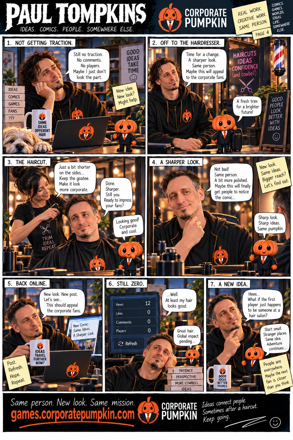 Corporate Pumpkin comic page 04: A Sharper Look